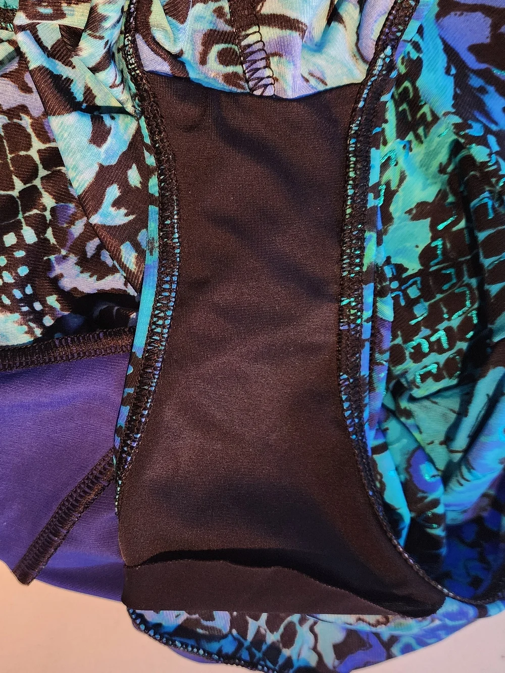 Miraclesuit Teal and Royal Blue Floral Surplice One-Piece Swimsuit